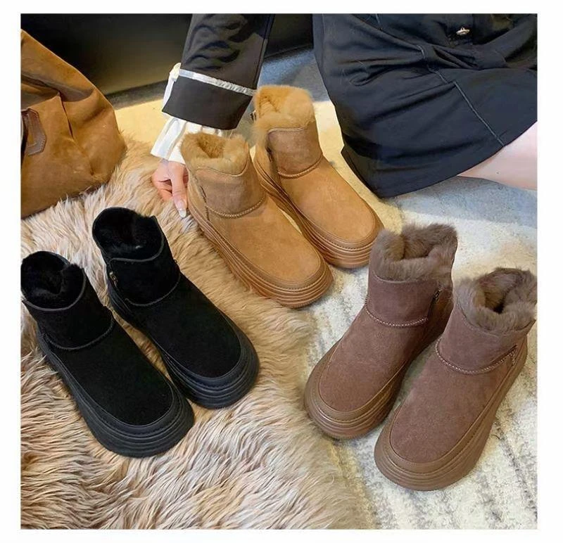 【偏小一码】保暖棉鞋女鞋秋冬雪地靴加绒加厚新款厚底防水防滑