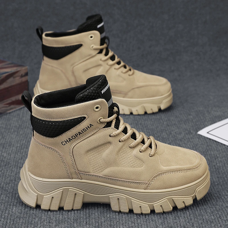 【国潮男鞋】2025秋冬新款高档保暖工装鞋子耐穿户外登山马丁靴男鞋