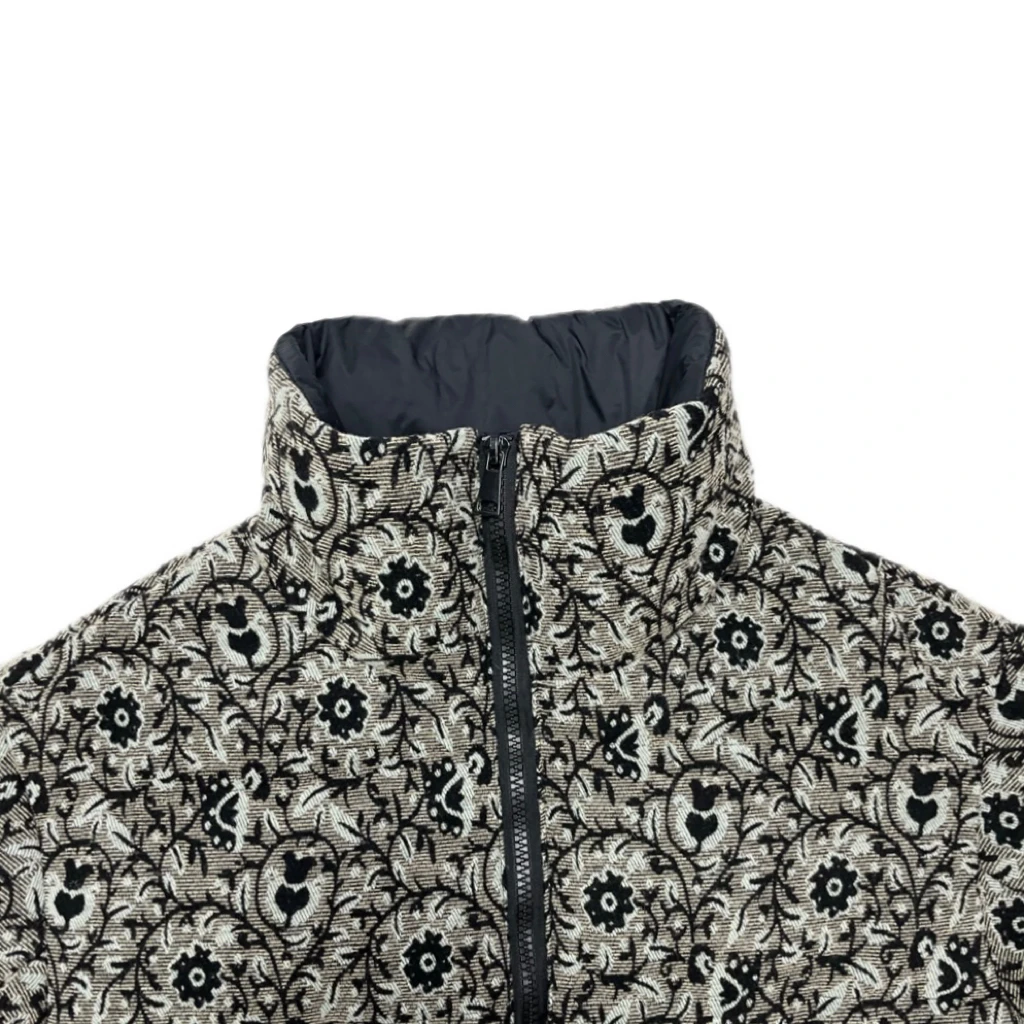 Loosen Up【花卉鹅绒服】设计师款法式复古花纹羊毛立领毛呢外套