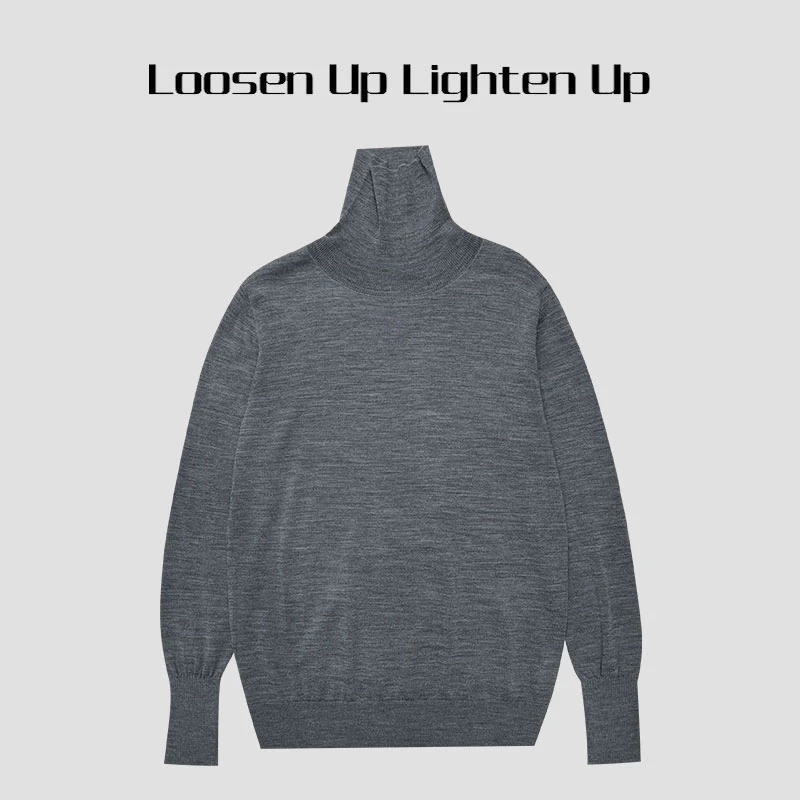 Loosen Up【堆堆乐】可机洗澳洲进口美丽奴全羊毛堆堆领打底针织衫