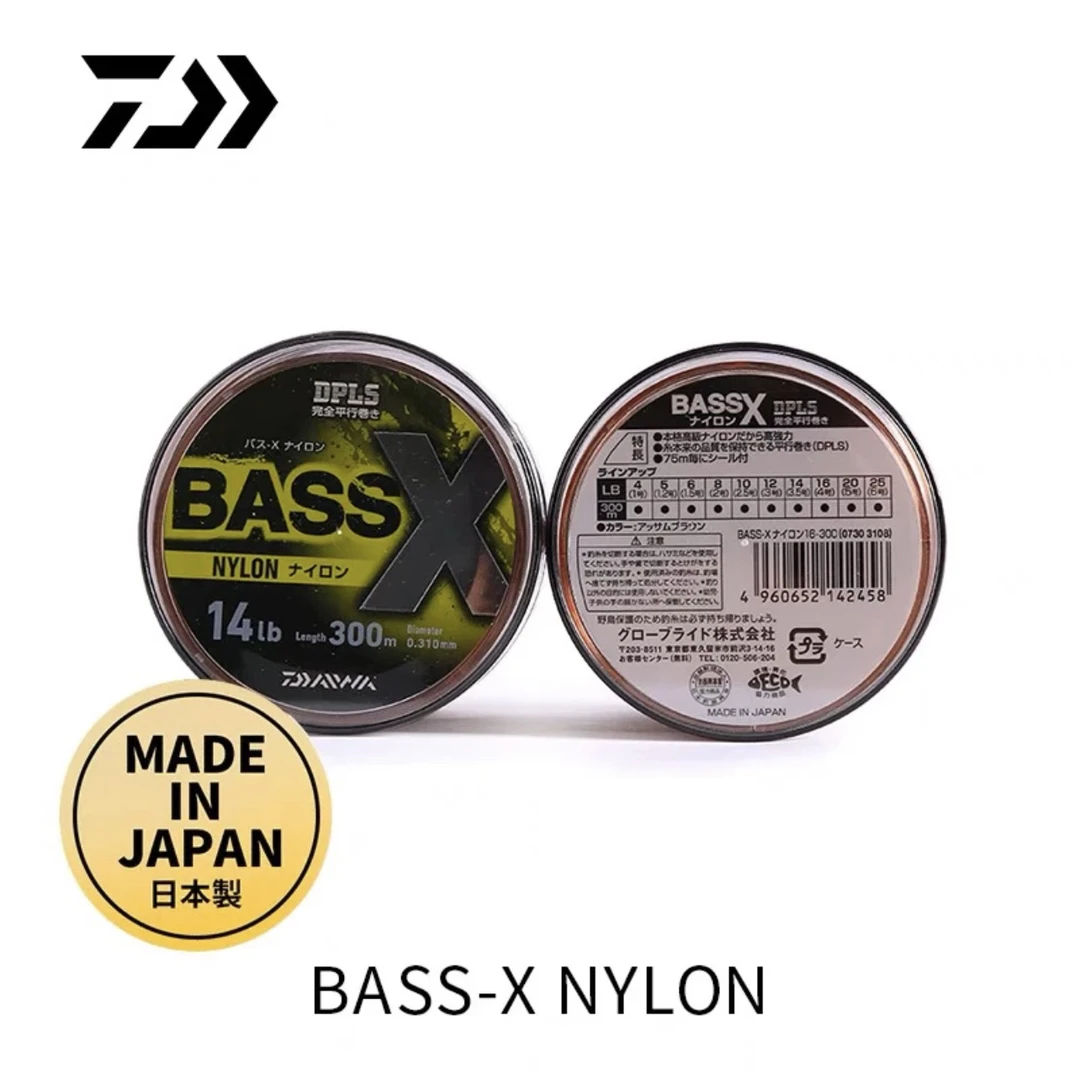 【DAIWA/达亿瓦 尼龙主线300米 棕色】BASS-X鱼线 日本本土版正品