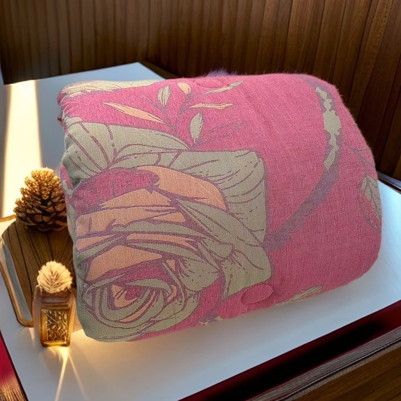 【香槟玫瑰】200*230cm高端柔软舒适双层纱有氧被亲肤可机洗大豆被