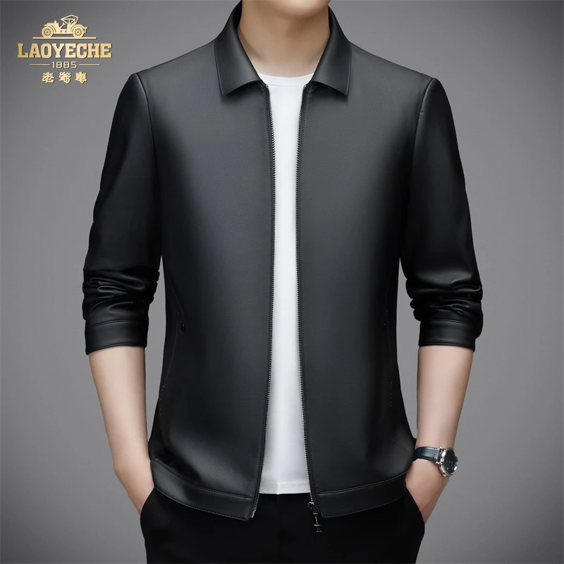 LAOYECHE/老爷车【总裁定制款】秋季男士高奢商务休闲长袖皮衣外套