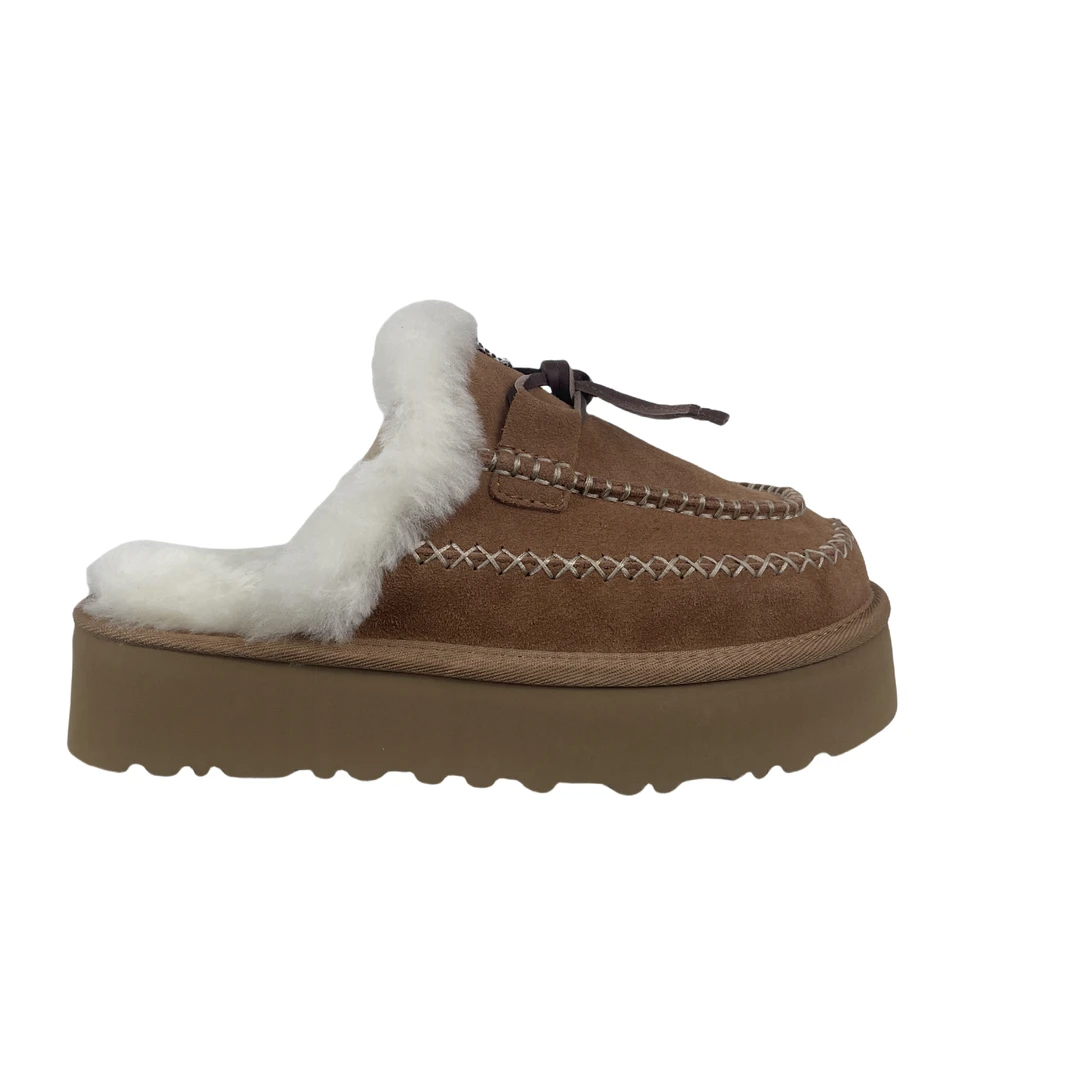 【半拖厚底阿尔派】桑坡村雨姐2024新款秋冬雪地靴毛拖冬季保暖