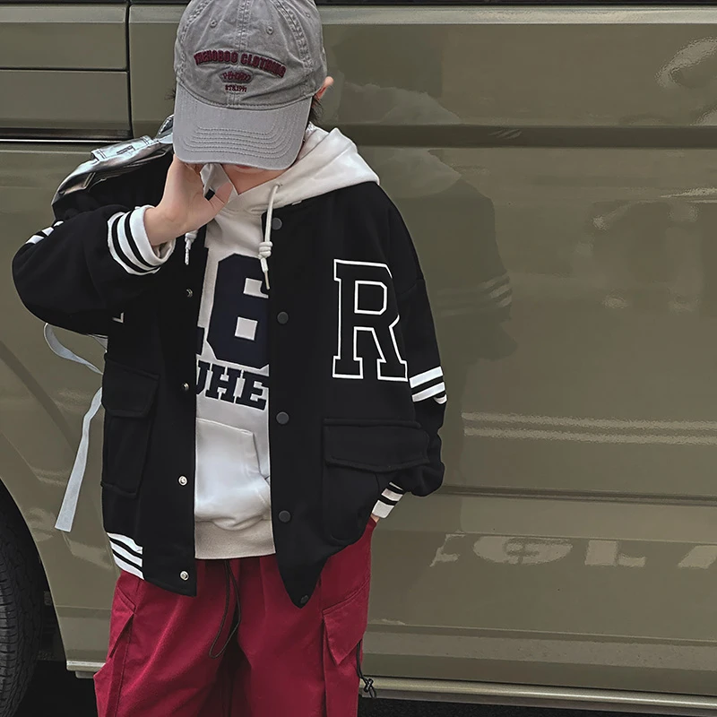【童装品牌断码清仓直播】男童外套棒球服2024秋季新款洋气男孩3507
