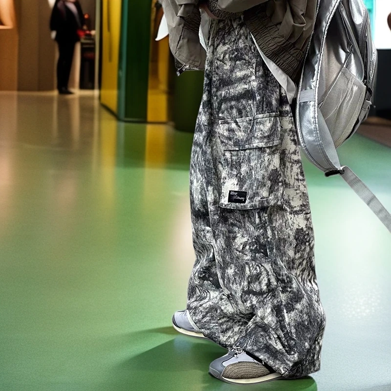 男童秋装工装直筒裤子宽松2024新款春秋款8-16岁男孩潮牌24QK7073