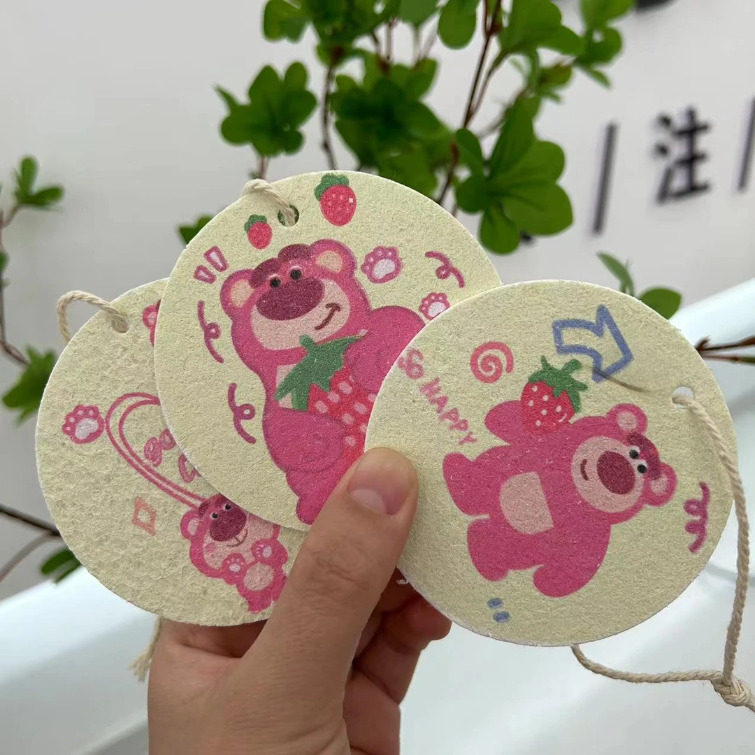 【外婆专享】家倍丽草莓熊卡通木浆海绵（发三个）