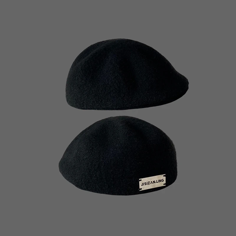 大头围秋冬季铁标前后两戴贝雷帽子女韩版百搭画家帽前进帽显脸小