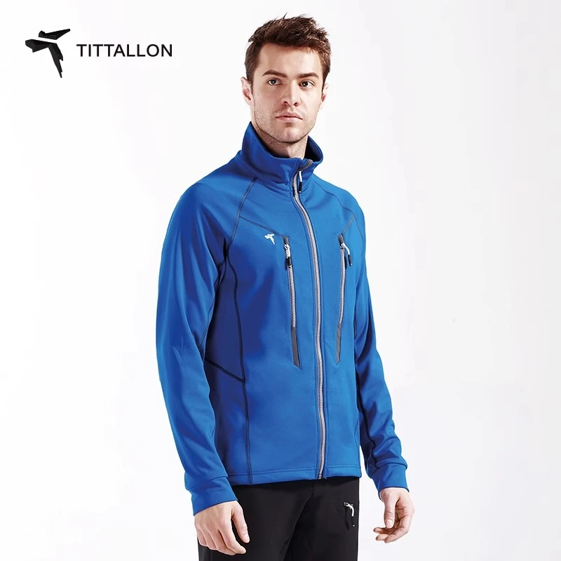 TITTALLON/体拓秋冬男士抓绒衣 户外亲肤休闲上衣加绒保暖立领