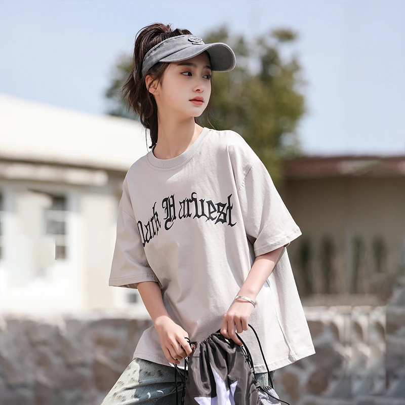 女童T恤夏季薄款2024新款短袖时尚字母韩版夏装吸汗大童BHX0166