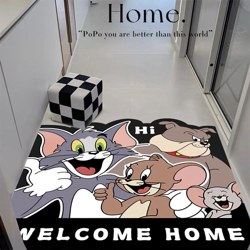【新款】硅藻泥米奇猫和老鼠吸水耐磨防滑入户门垫可水洗动漫地垫
