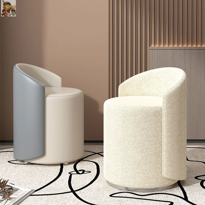 北欧化妆凳家用化妆台凳子创意拍照现代客厅轻奢椅简约美甲矮圆凳