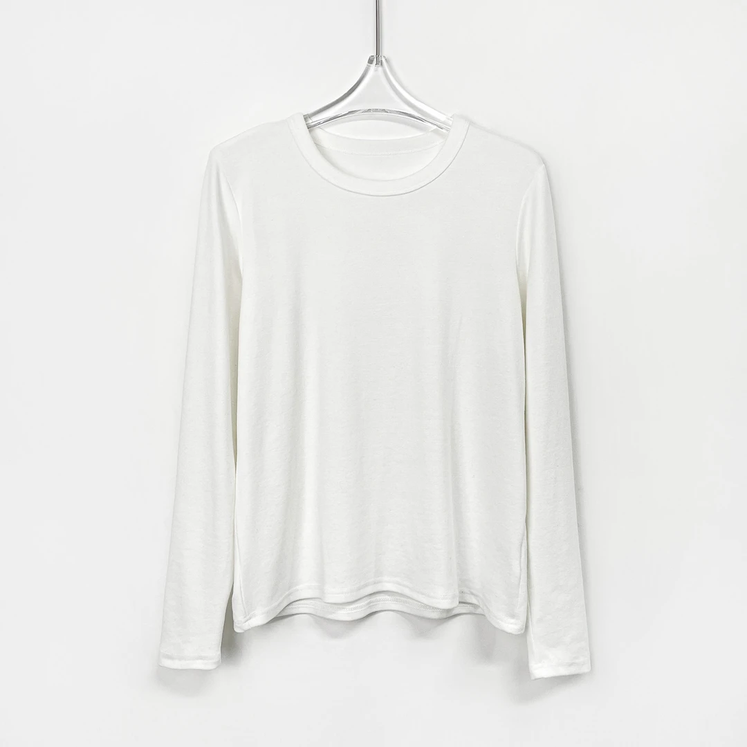 Q 圆领长袖休闲5色加绒打底衫T恤 Y10285