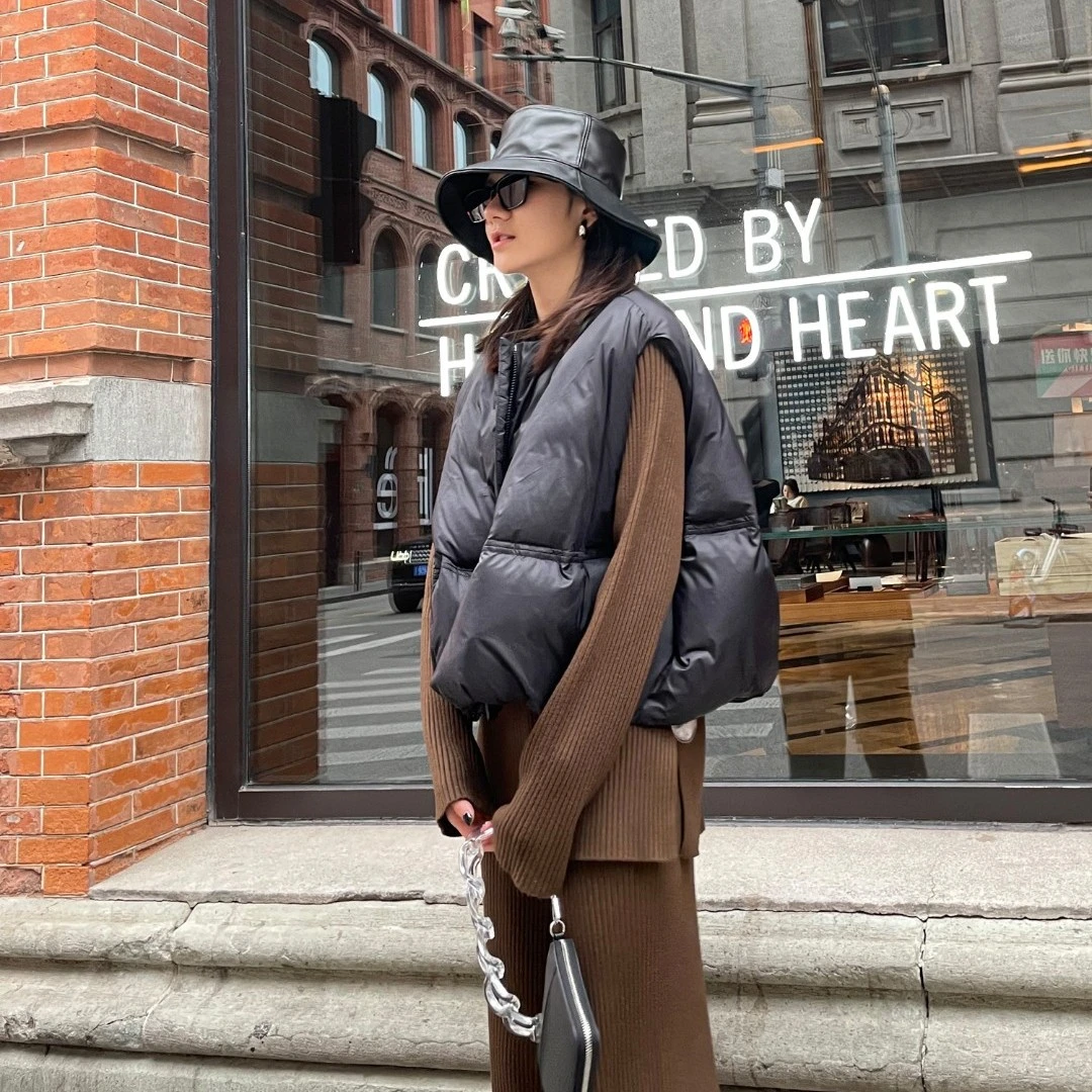 【6号店】无袖90保暖马甲短款宽松茧形外套 XIAOP-MJ735