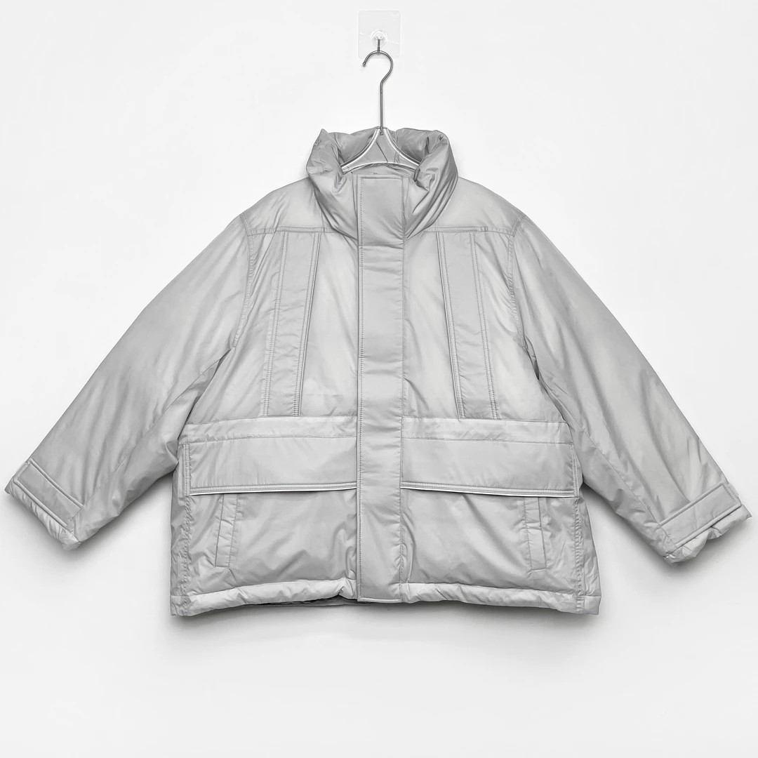 Q 廓形简约派克服反光抽绳设计立领羽羽服 XIAOP-V5519