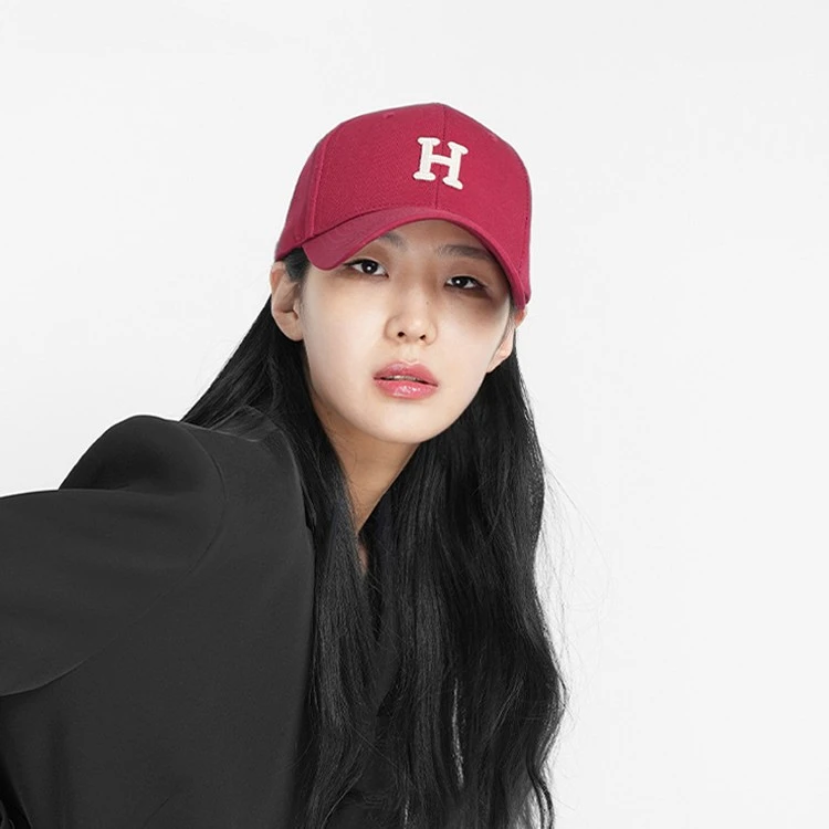 夏刺绣H字母百搭棒球帽子女版休闲情侣显脸小遮阳鸭舌帽男潮流