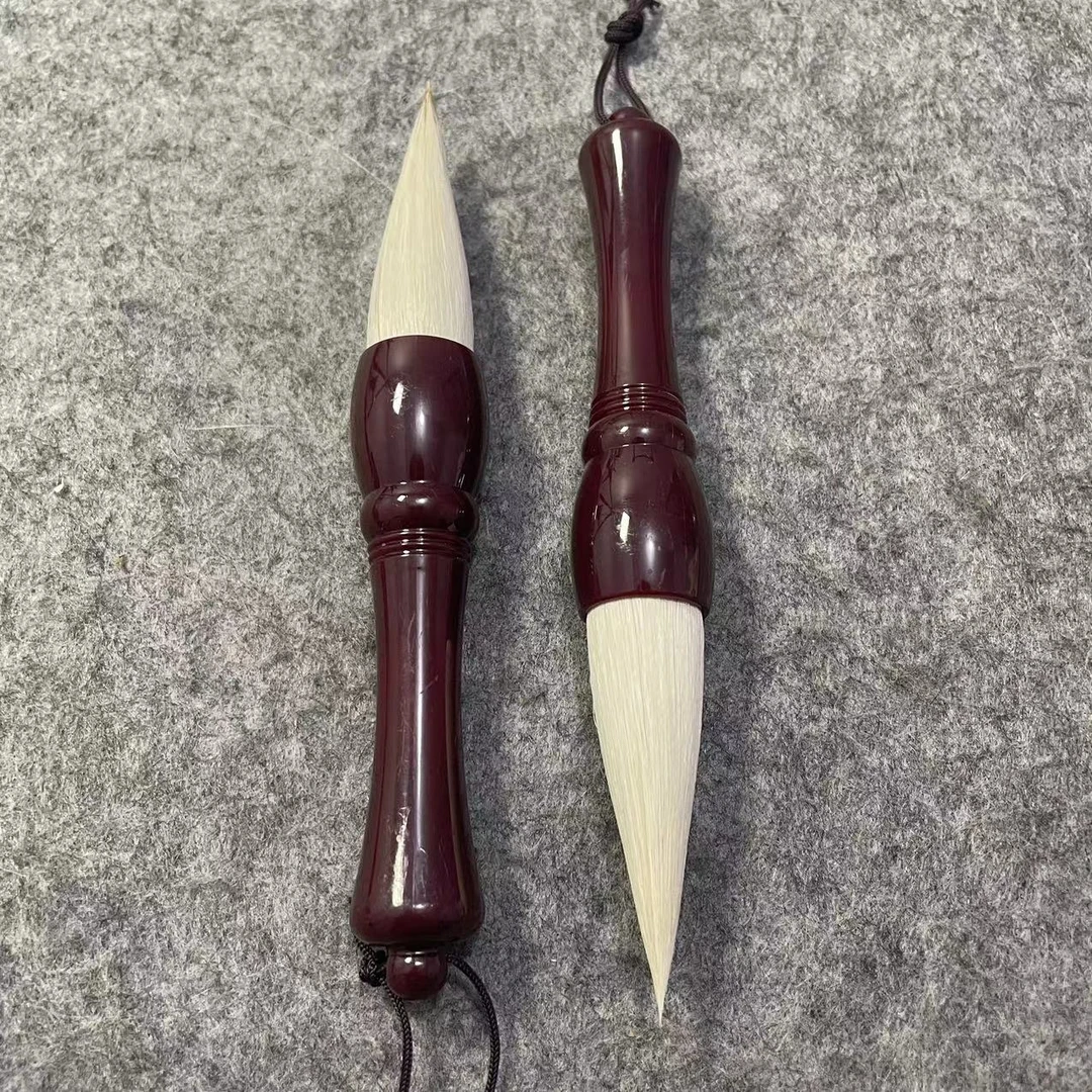 2支短杆【兼毫+羊毫】提斗笔小抓笔毛笔对联福字榜书大字 出峰7.0cm