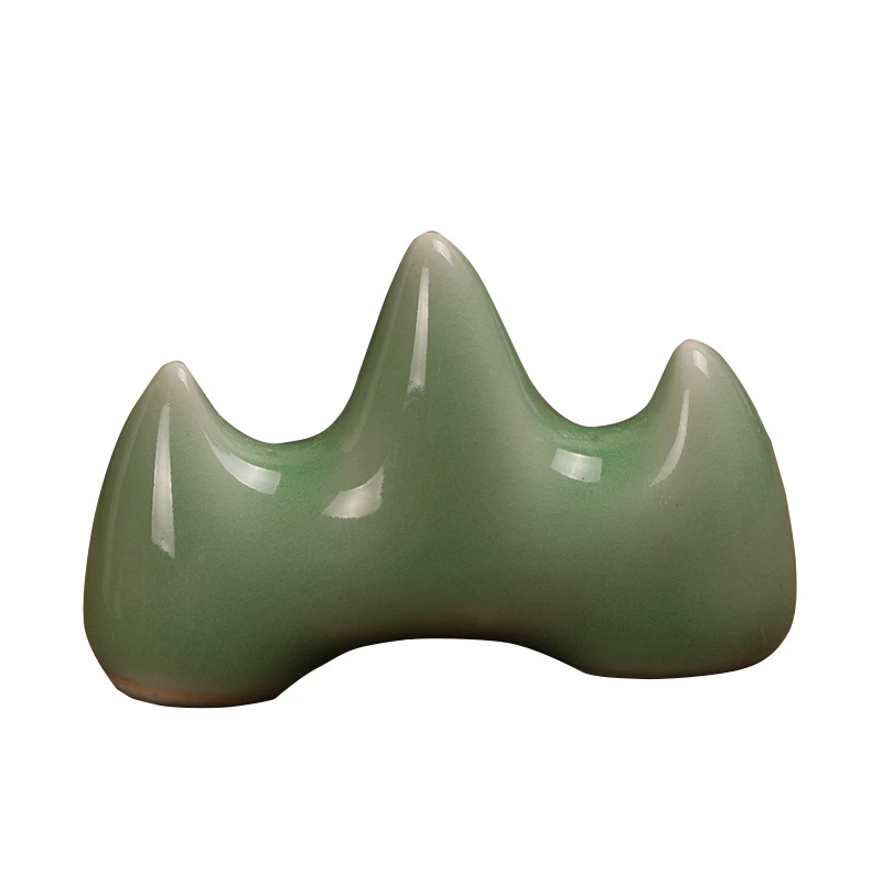 龙泉青花瓷笔搁毛笔笔山陶瓷笔山笔架文房四宝