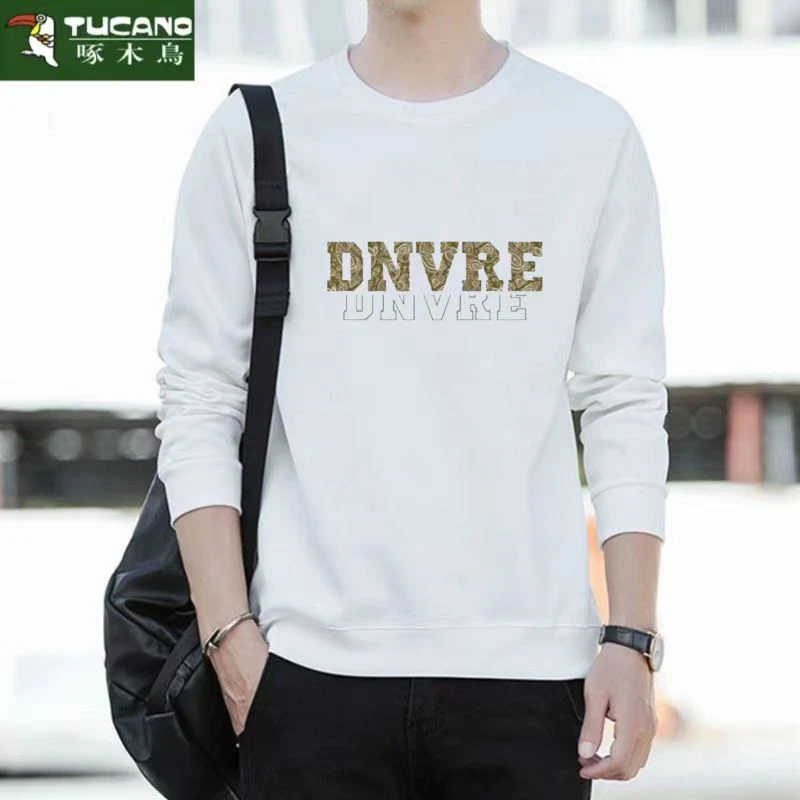 啄木鸟秋季圆领时尚男士休闲卫衣百搭潮流爆款印花韩版ins运动