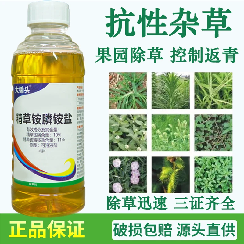 正品精草铵膦铵盐除草剂果园杂草除草地草铵膦除草剂烂根剂批发