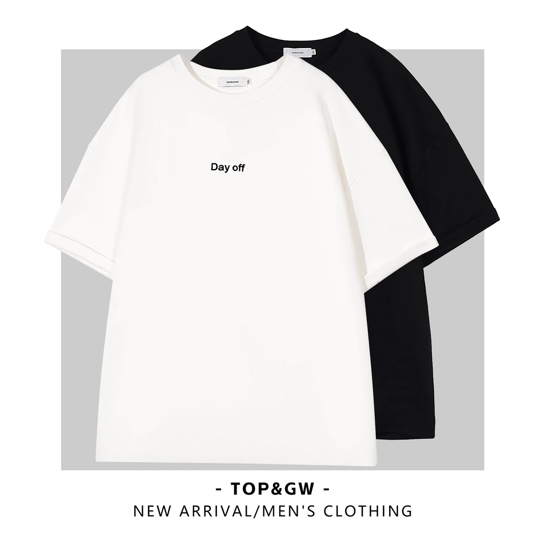 时尚休闲百搭设计感宽松简约男士圆领短袖CT03情侣春夏季半袖小众