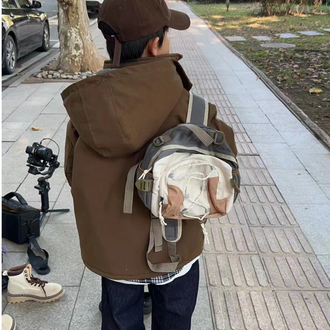 童装男童加绒韩版外套2023新款儿童秋冬加厚衣服洋气男孩潮牌上衣