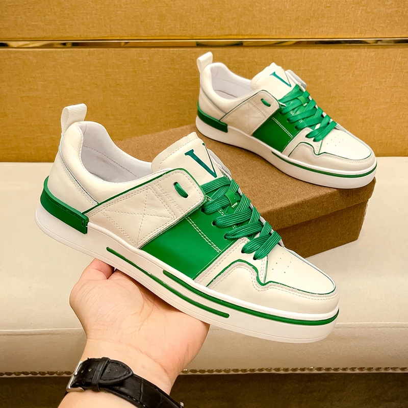 鞋子男款夏季韩版潮流百搭高端牛皮小白鞋爆款个性低帮舒适男鞋