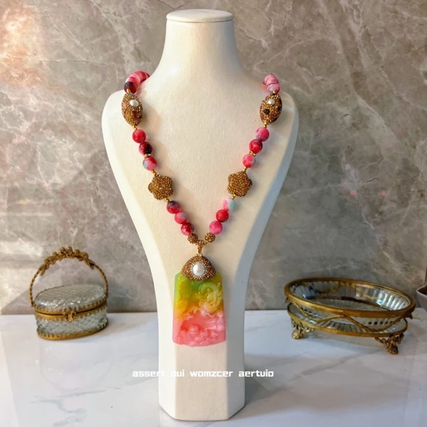 铜合金项链 多彩福尼娜系列 洛可点缀9589百搭手作彩色