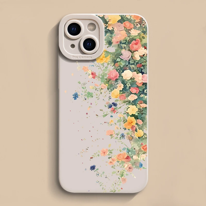 壳玛仕月季花适用iPhone15苹果12/13软壳14promax手机壳11xr新款8