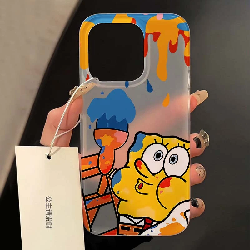 壳玛仕海绵宝宝适用苹果15手机壳iPhone14pro磨砂12透明13x保护套