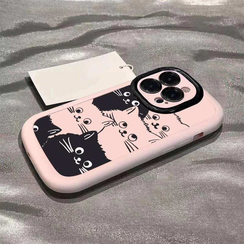 壳玛仕手绘猫咪适用苹果15promax手机壳14iphone12/13软11x新8p/7