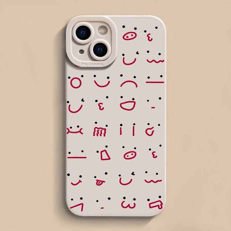 壳玛仕创意小表情适用iPhone15苹果12/13软壳14promax手机壳11x新