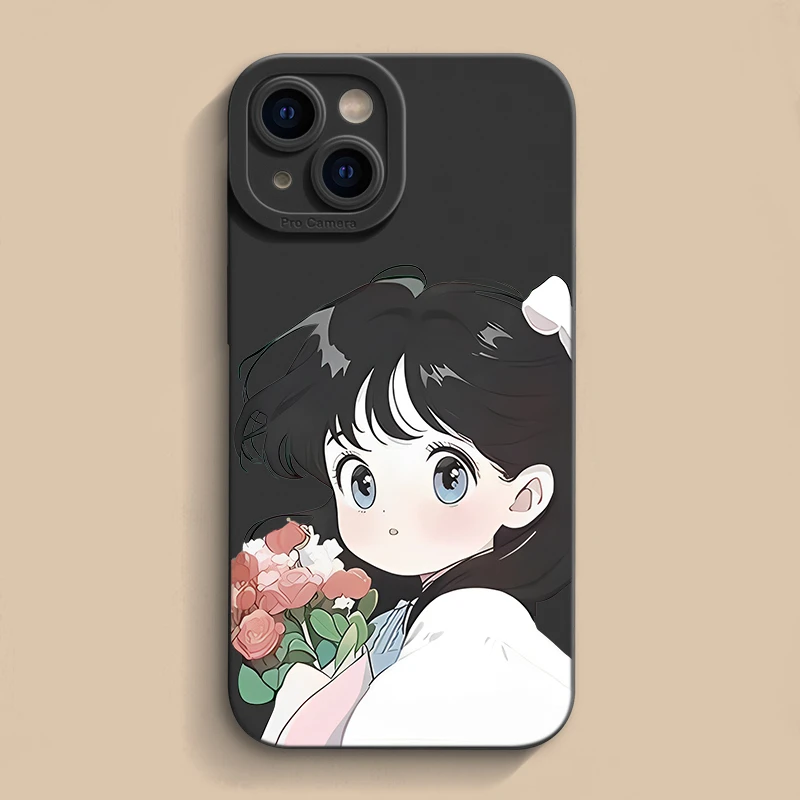 壳玛仕花束女孩适用iPhone15苹果12/13软壳14promax手机壳11/xr/8