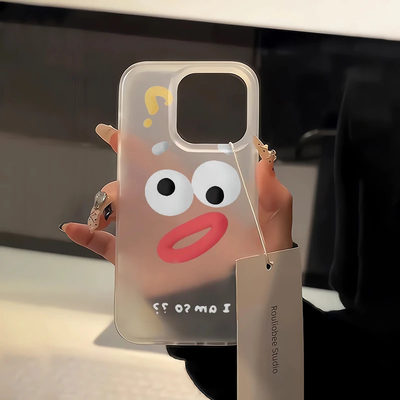 壳玛仕创意表情适用苹果15PROMax/14/13/12透明磨砂iPhoneX手机壳