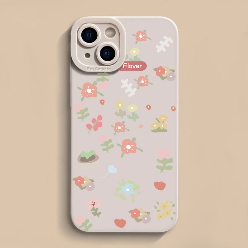 壳玛仕清新小花朵适用iPhone15苹果12/13软壳14promax手机壳11/xr