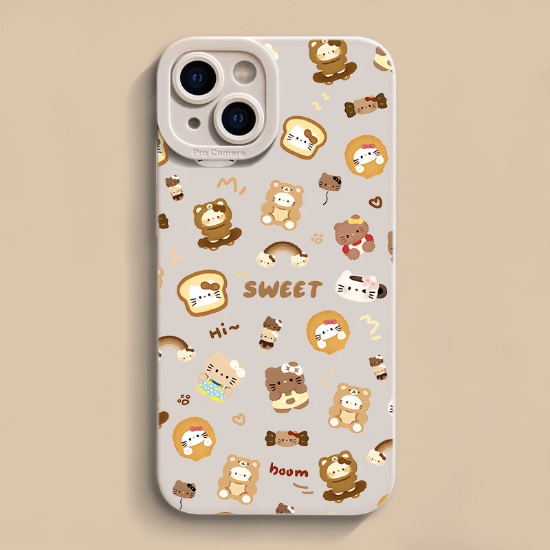 壳玛仕满屏可爱小熊适用iPhone15苹果12/13软壳14promax手机壳11x