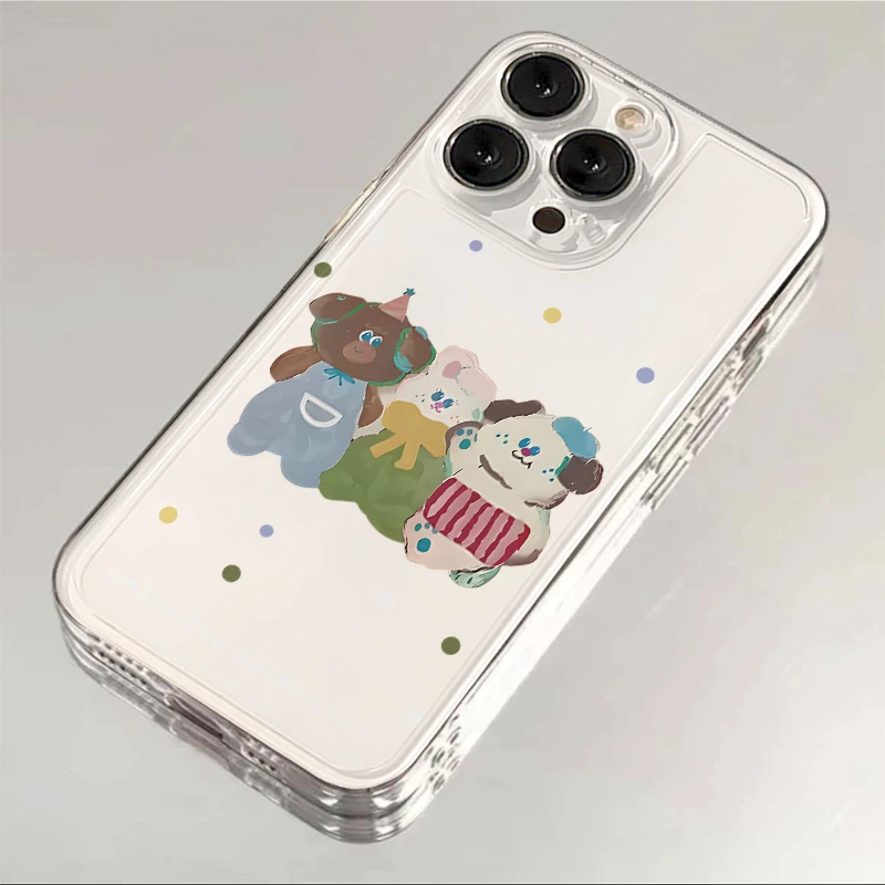壳玛仕波点涂鸦动物适用iphone15苹果13手机壳14promax透12xr软11