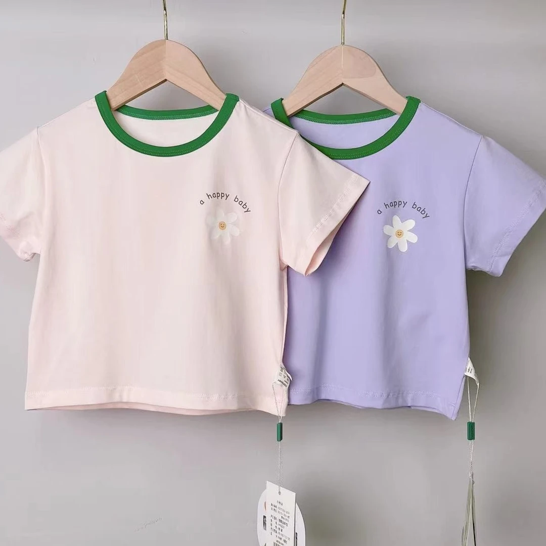 阿奇幼幼园夏季儿童短袖上衣小童女童休闲T恤打底衫92253  92938