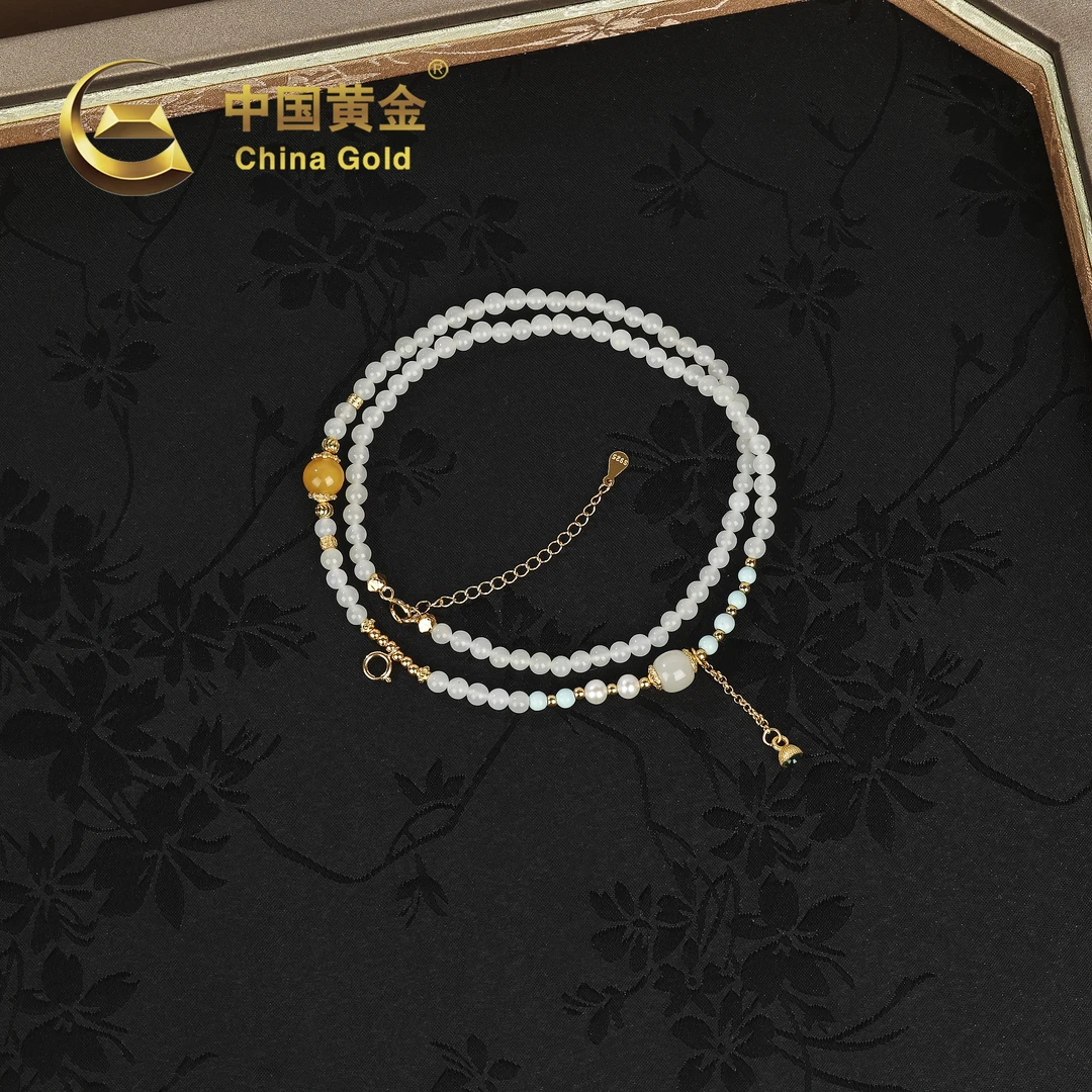 【中国黄金】夕晴 | 和田玉*项链*S925银镶嵌-X1045-臻
