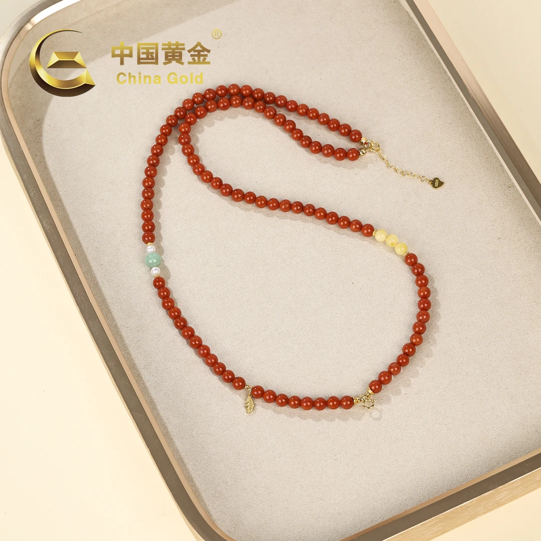 【中国黄金】南雏 | 南红*项链*S925银镶嵌-X1651-Y