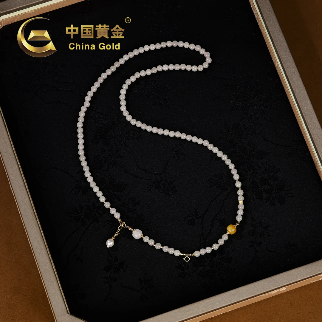 【中国黄金】沄伊 | 和田玉*项链*18K金镶嵌-X1288-Y