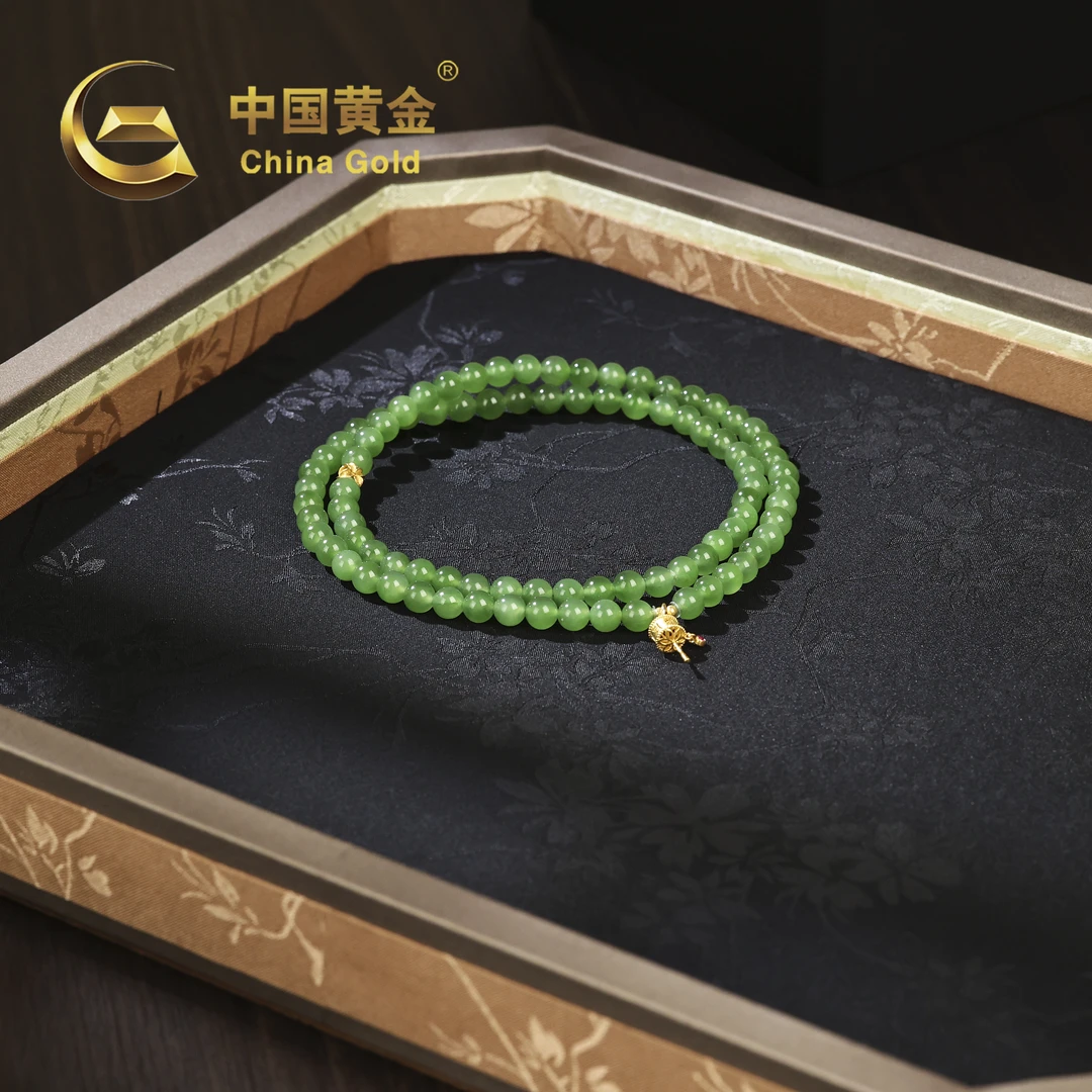 【中国黄金】桐翠 | 和田玉*项链*18k金镶嵌-X935-Y