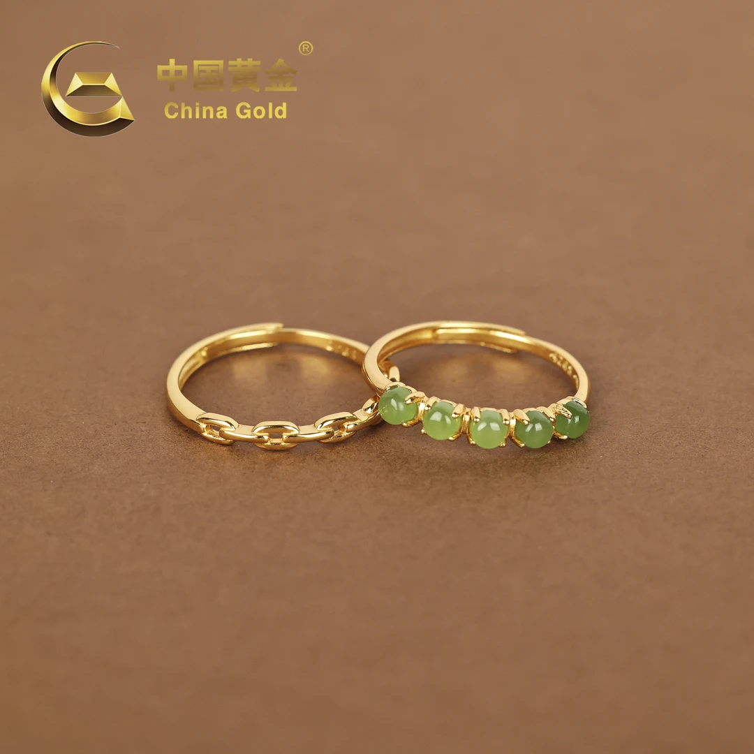 【中国黄金】翠蕊 | 和田玉*戒指*S925银镶嵌-J712-Y