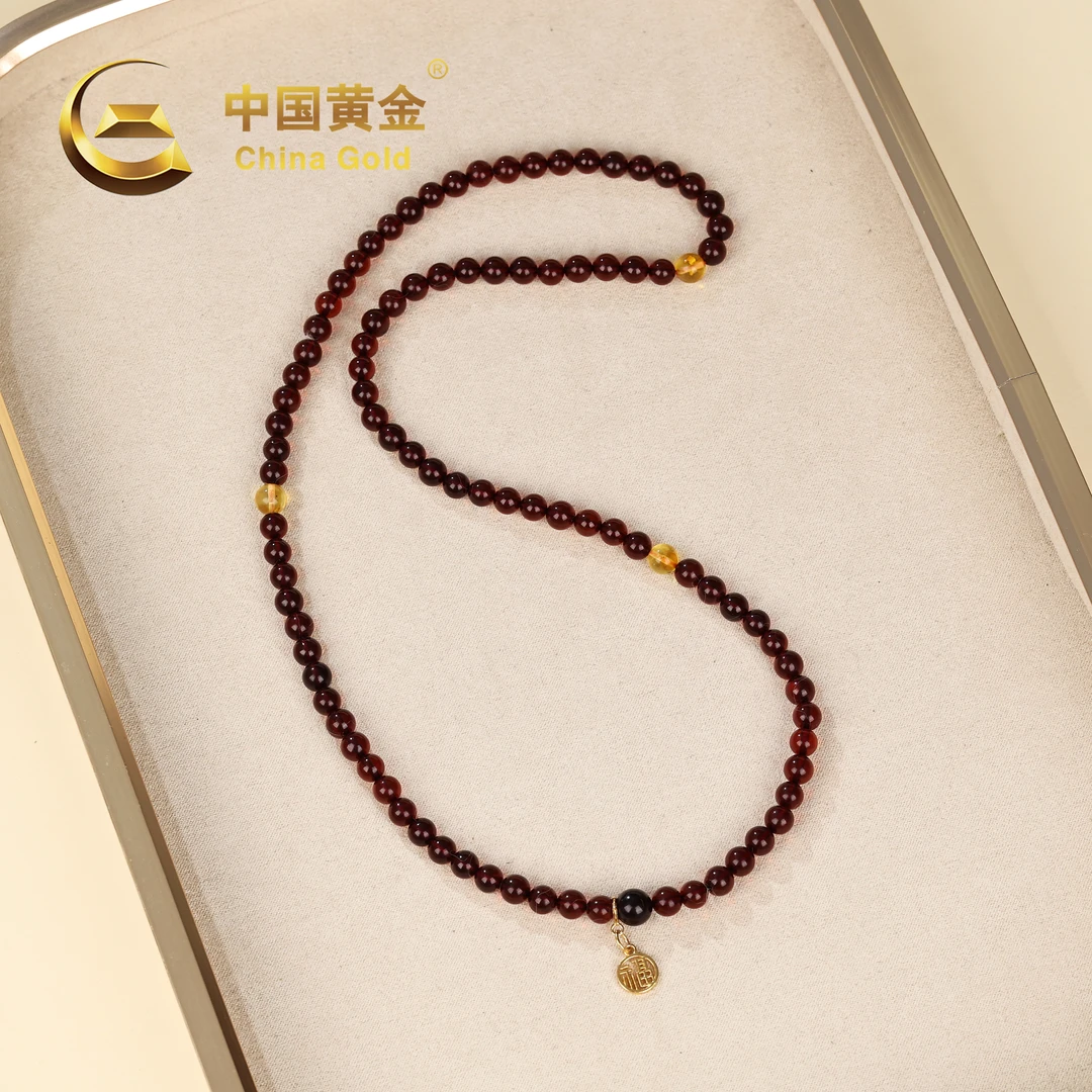 【中国黄金】熠清 | 血珀*手串*S925银镶嵌-X1693-格
