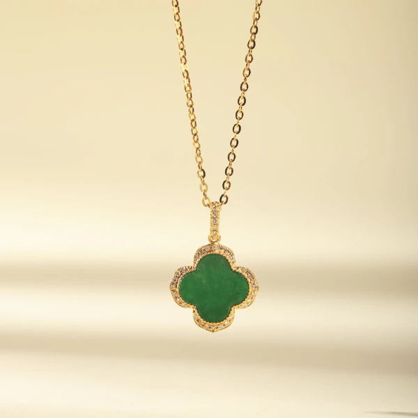 【中国黄金】晚觅 | 翡翠*吊坠*18k金镶嵌-D6428-Y