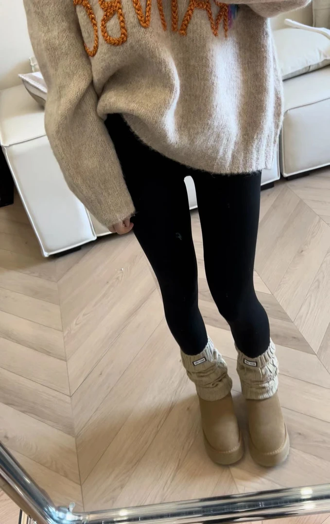 二姐的宝藏秋冬堆堆袜针织竖条纹袜套小脚袜长筒袜腿套护膝#23303