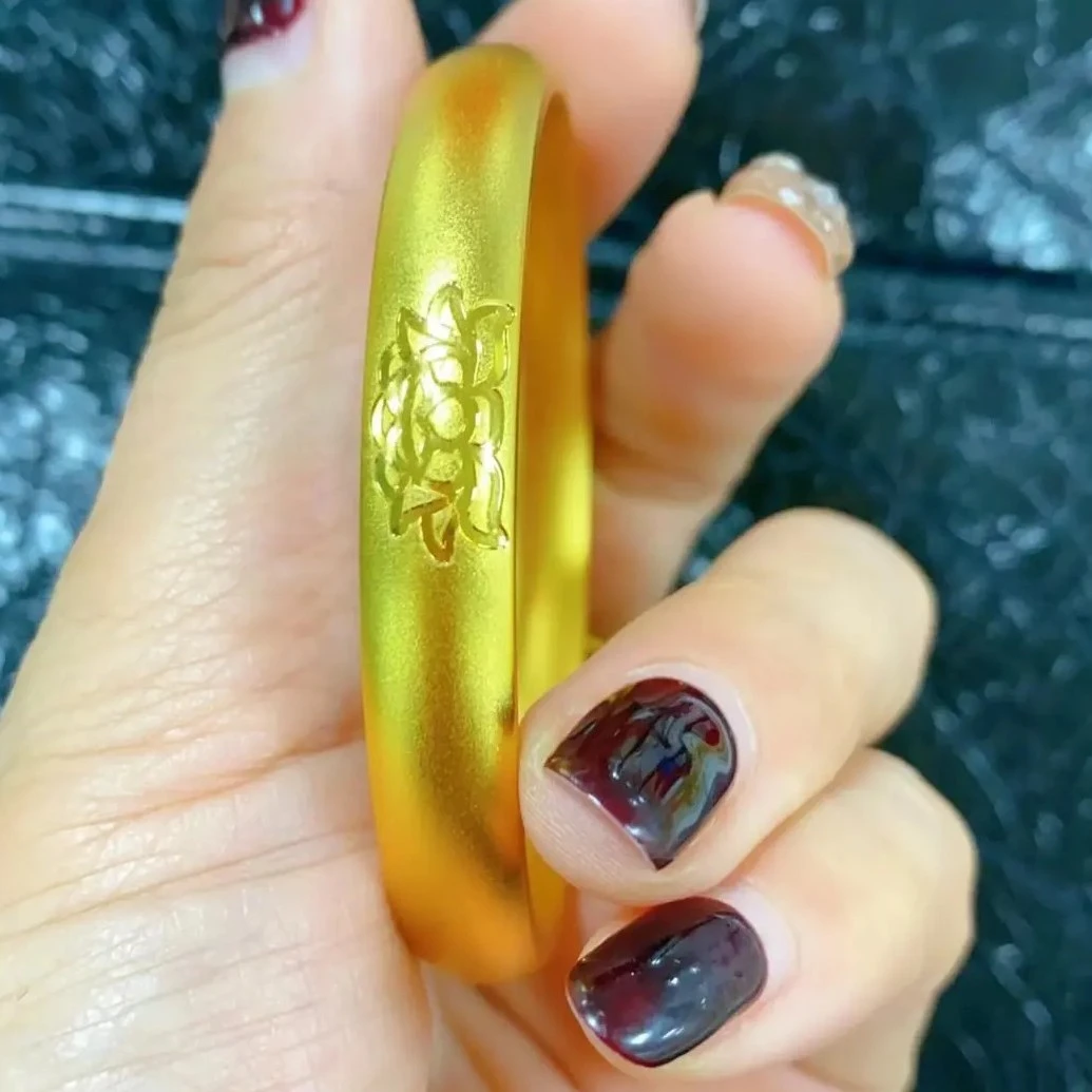 铜合金手镯 铜合金手镯手工錾刻莲花手镯