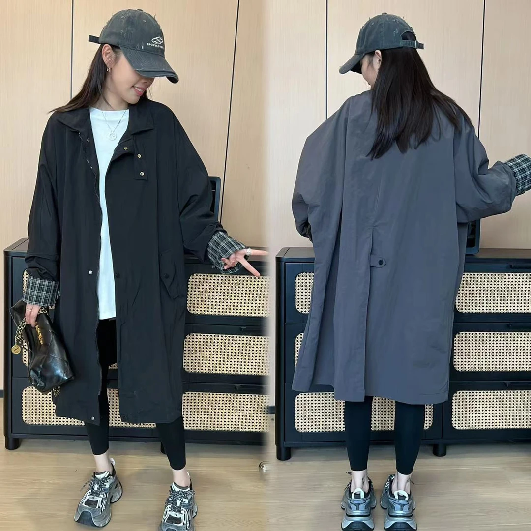 二姐的宝藏2024早秋新款立领宽松版型百搭薄款长袖风衣外套#24295