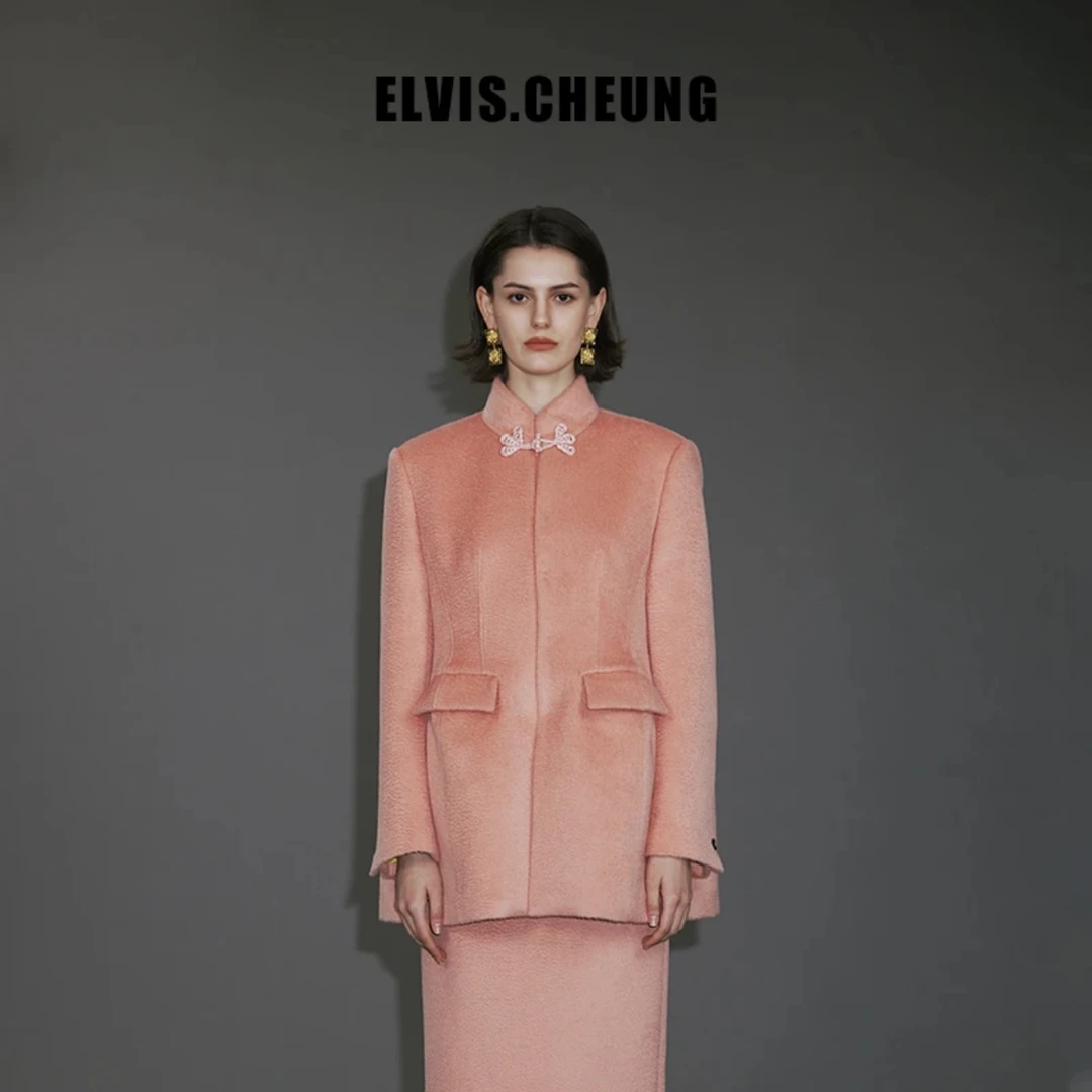 蒋云開運24秋冬新品极简新中式-苏力绒云中式郁金香变形西装