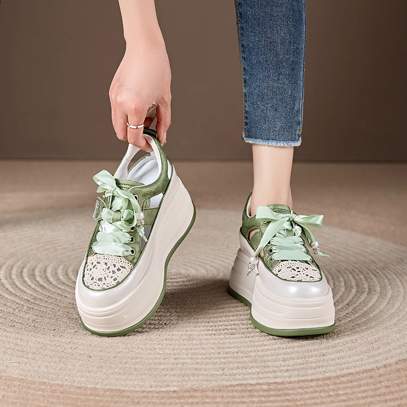 【红姐】2024夏季国风复古镂空透气9CM增高厚底凉鞋6188-18